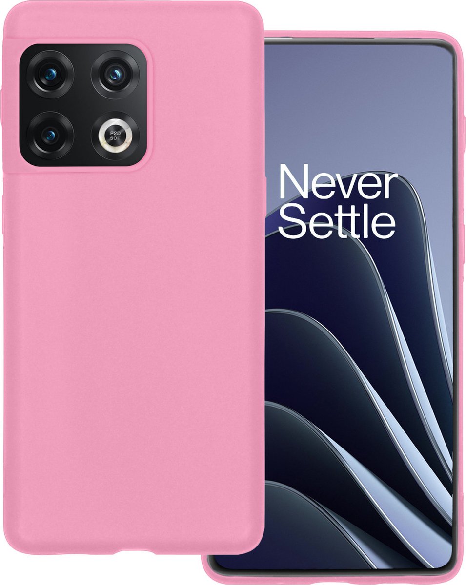 Basey Oneplus 10 Pro Hoesje Siliconen Hoes Case Cover Oneplus 10 Pro-licht - Roze