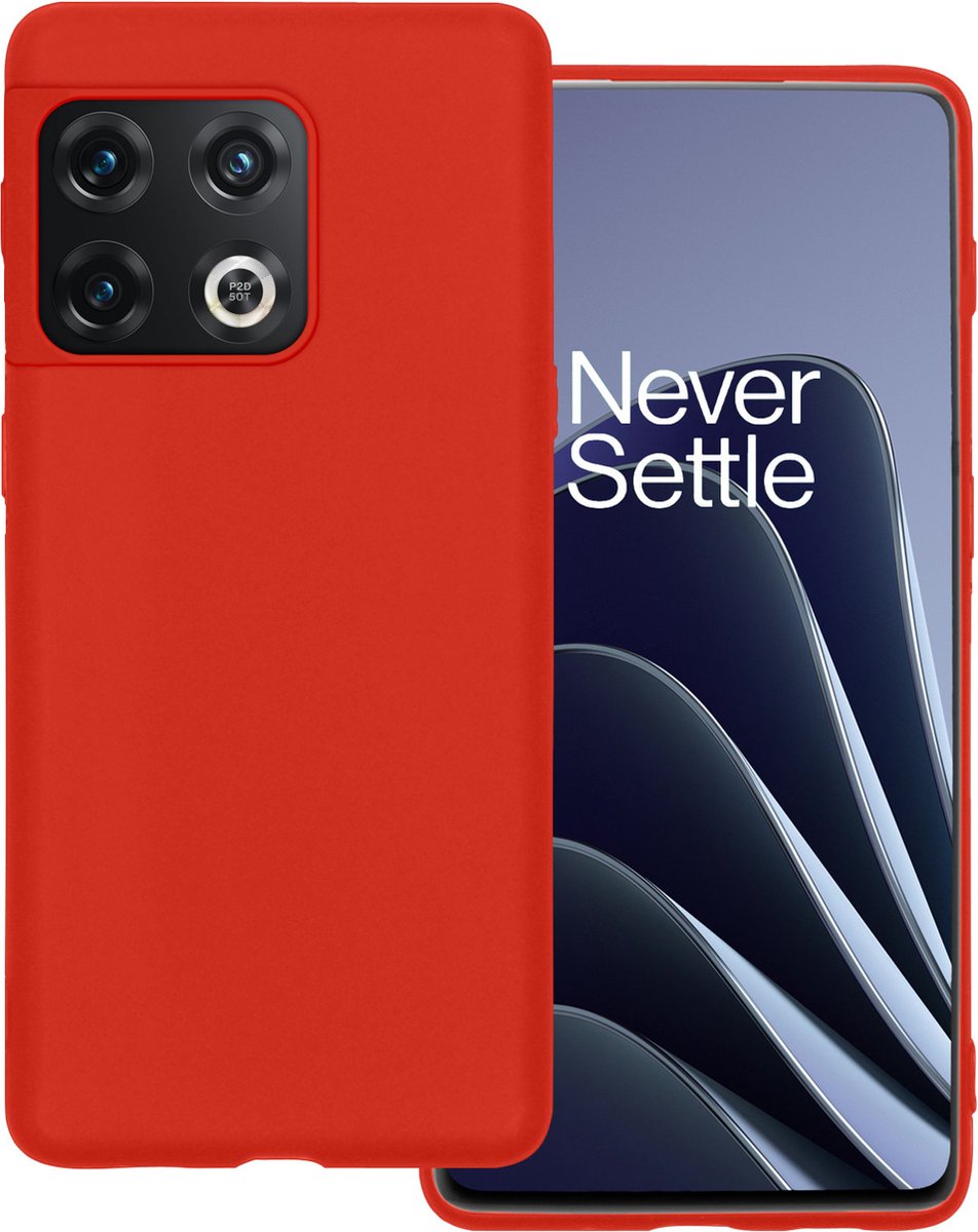 Basey Oneplus 10 Pro Hoesje Siliconen Hoes Case Cover Oneplus 10 Pro- - Rood