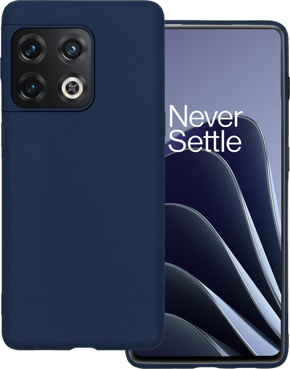 Basey Oneplus 10 Pro Hoesje Siliconen Hoes Case Cover Oneplus 10 Pro-donker - Blauw