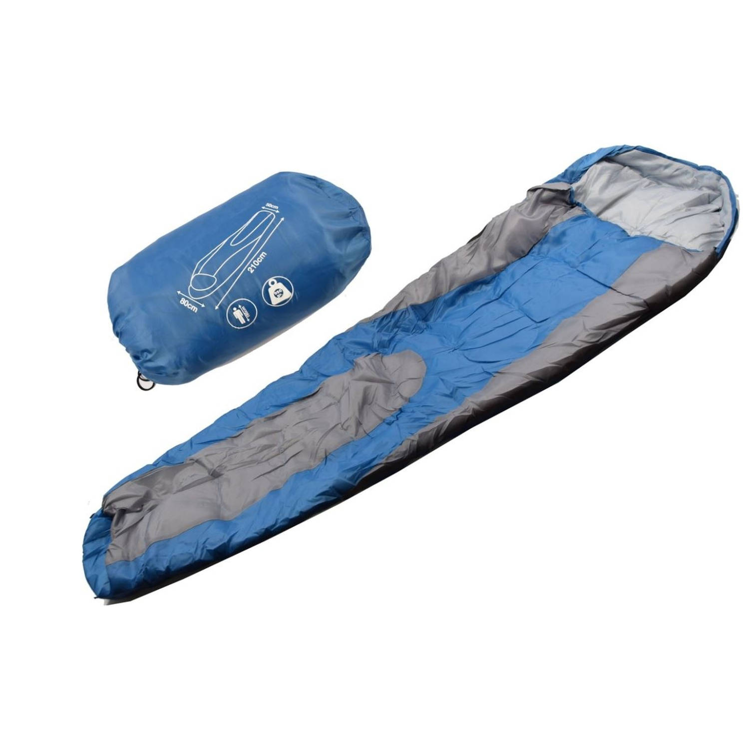 Dunlop Slaapzaak 75 Cm 195 Cm Opbergtas Mummieslaapzakken - Blauw