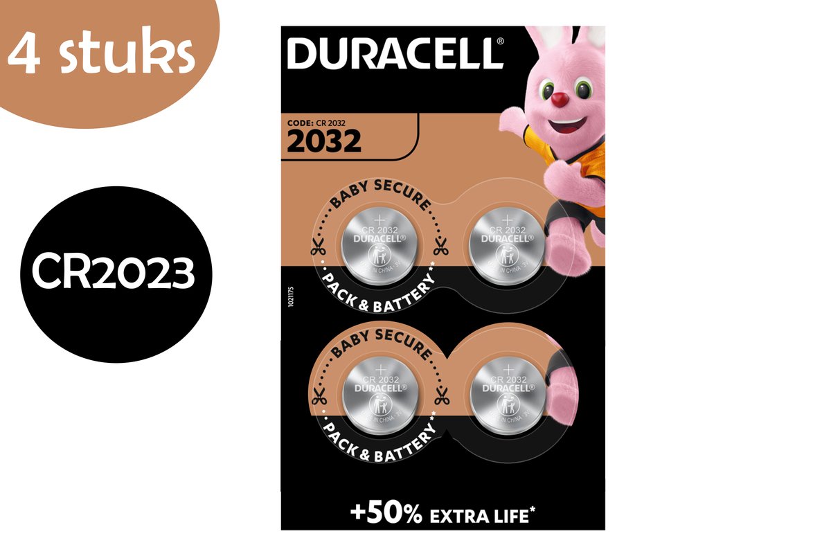 Duracell Batterij Cr 2032 Voor Je Auto Of Horloge 3v Dl / Cr / Br / 2032 - 4 Stuks