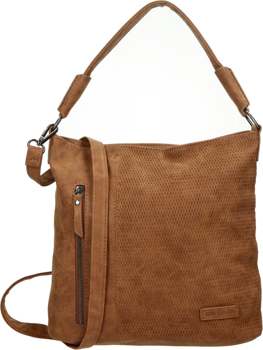 Bicky Bernard -Schoudertas - Handtas Tizni - Modern Tas - Cognac/camel - Bruin