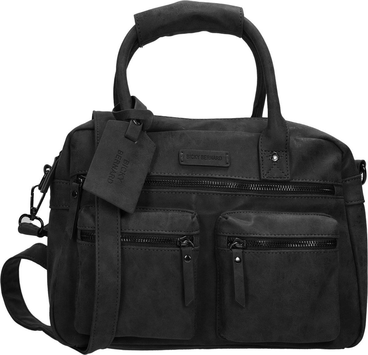 Bicky Bernard Handtas Omhang Hand & Schoudertas Western Bag - Zwart