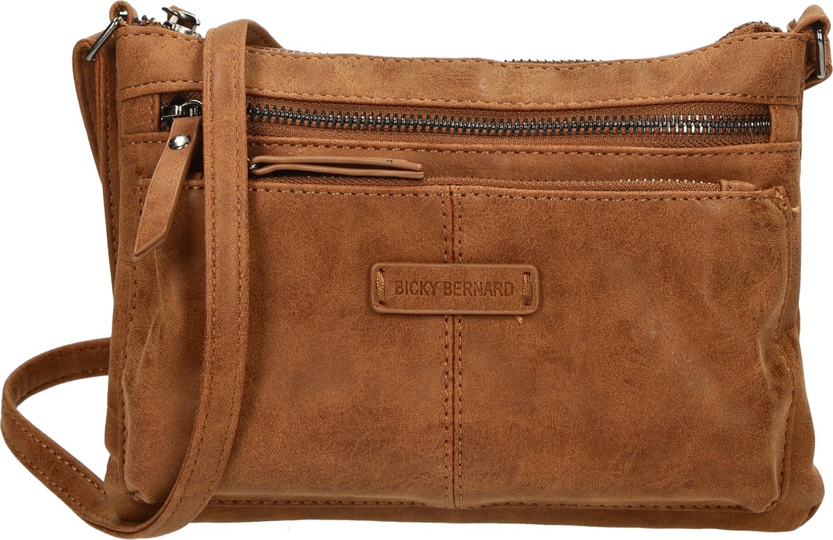 Bicky Bernard Bb66662 Schoudertas Crossbody Tas - Camel/cognac - Bruin