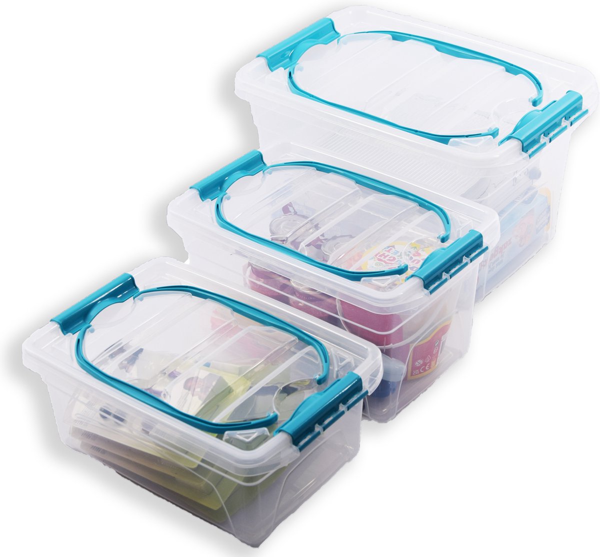 Set Van 3 Opbergbox Transparant 5l, 7l & 13l Duurzaam