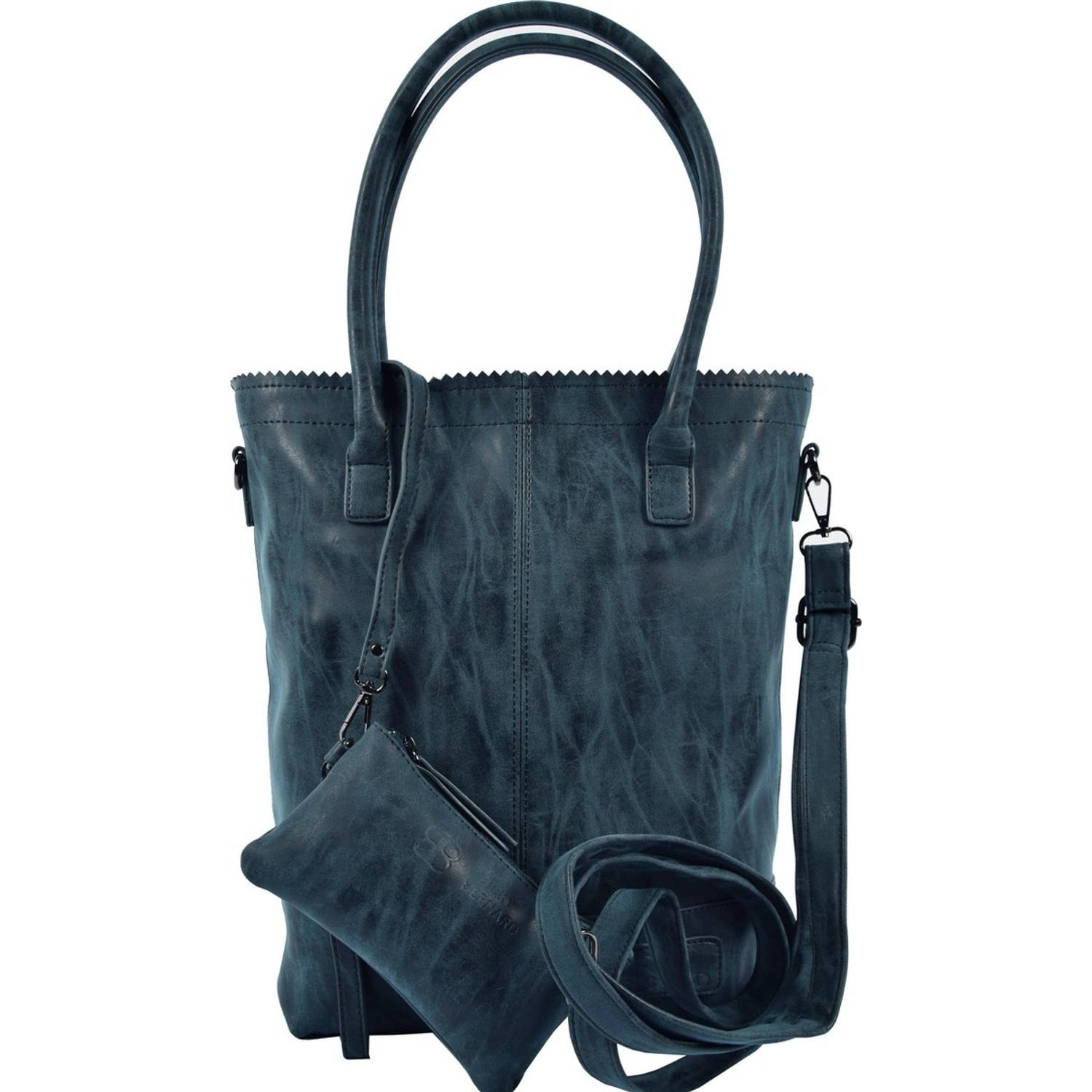 Bicky Bernard Dames Shopper Navy - Donkerblauw - Tas Met Lang Hengsel 180 Cm