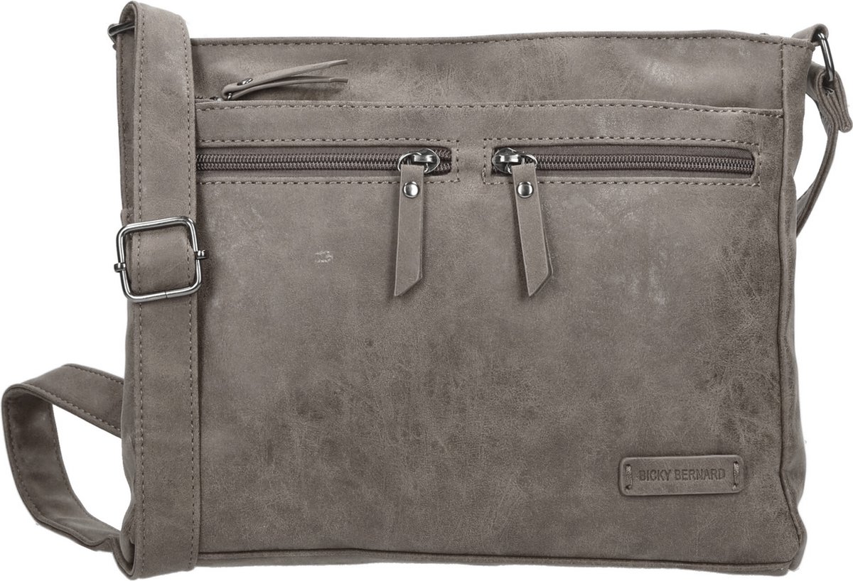 Bicky Bernard Schoudertas - Mid-grey Tassen Dames Schoudertas Schoudertas Dames Crossbody Tas