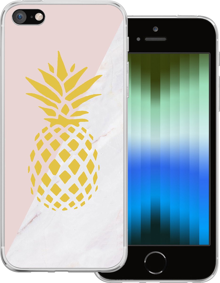 Basey Apple Iphone Se (2022) Hoesje Siliconen Hoes Case Cover Apple Iphone Se (2022)-ananas