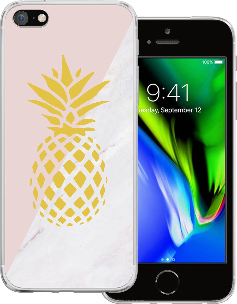 Basey Apple Iphone Se (2020) Hoesje Siliconen Hoes Case Cover Apple Iphone Se (2020)-ananas