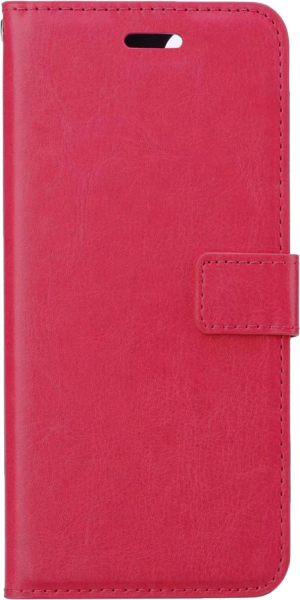 Basey Oneplus Nord Ce 2 Lite Hoesje Book Case Kunstleer Cover Hoes - Donker - Roze