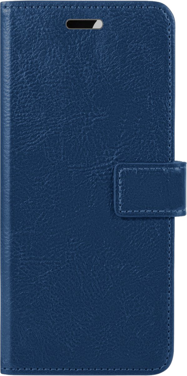 Basey Apple Iphone 14 Pro Max Hoesje Book Case Kunstleer Cover Hoes - Donker - Blauw