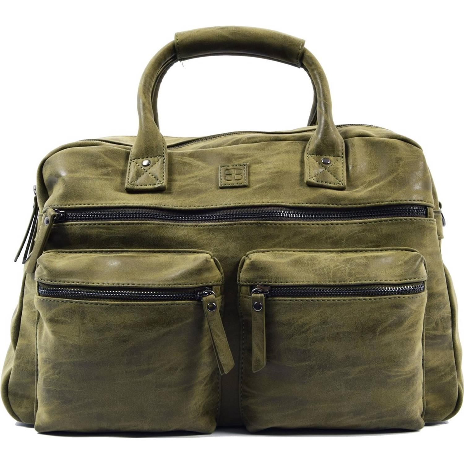 Bicky Bernard Laptoptas Omhang Hand & Schoudertas Western Bag , Laptoptas 15.4 Inch Olijf - Groen