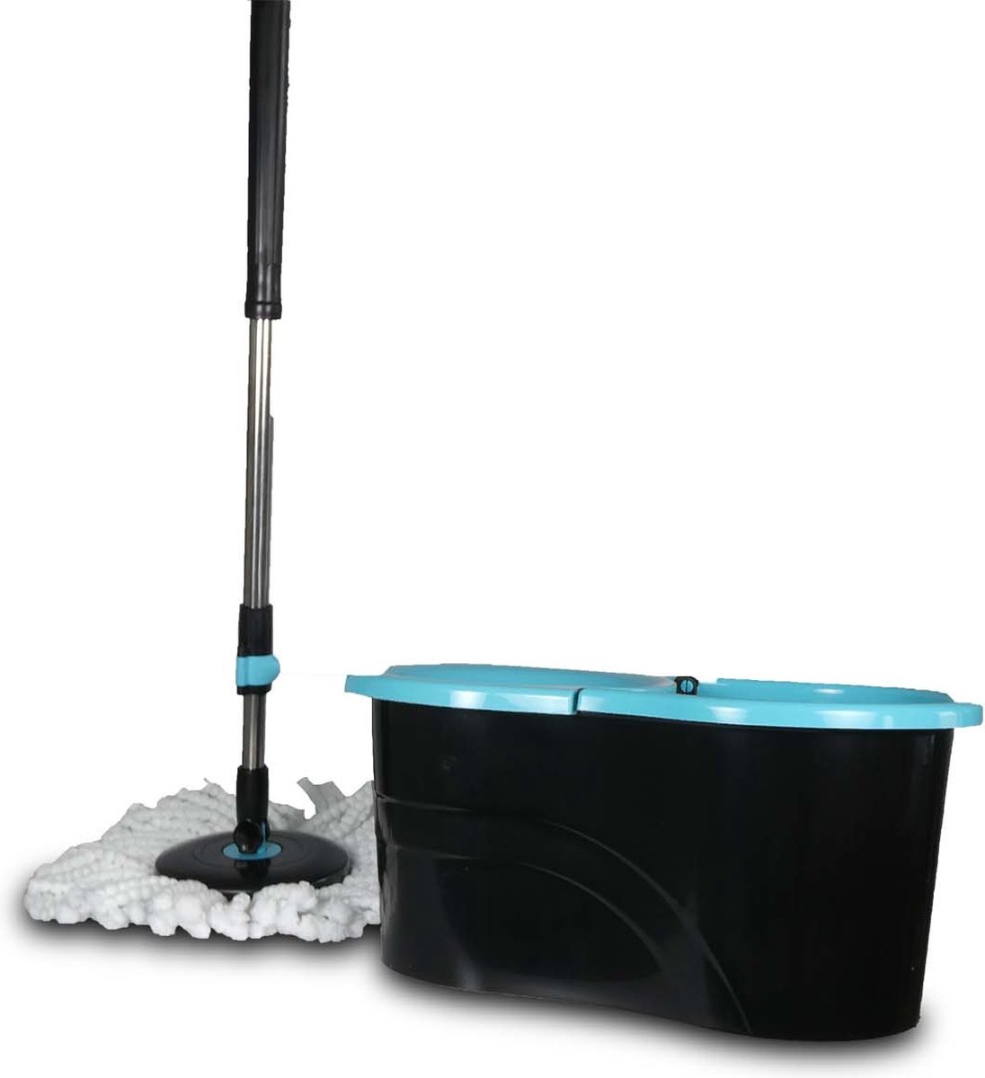 Shall Mopset 3-in-1 Spinning Mop Met 14 Liter Emmer - Zwart