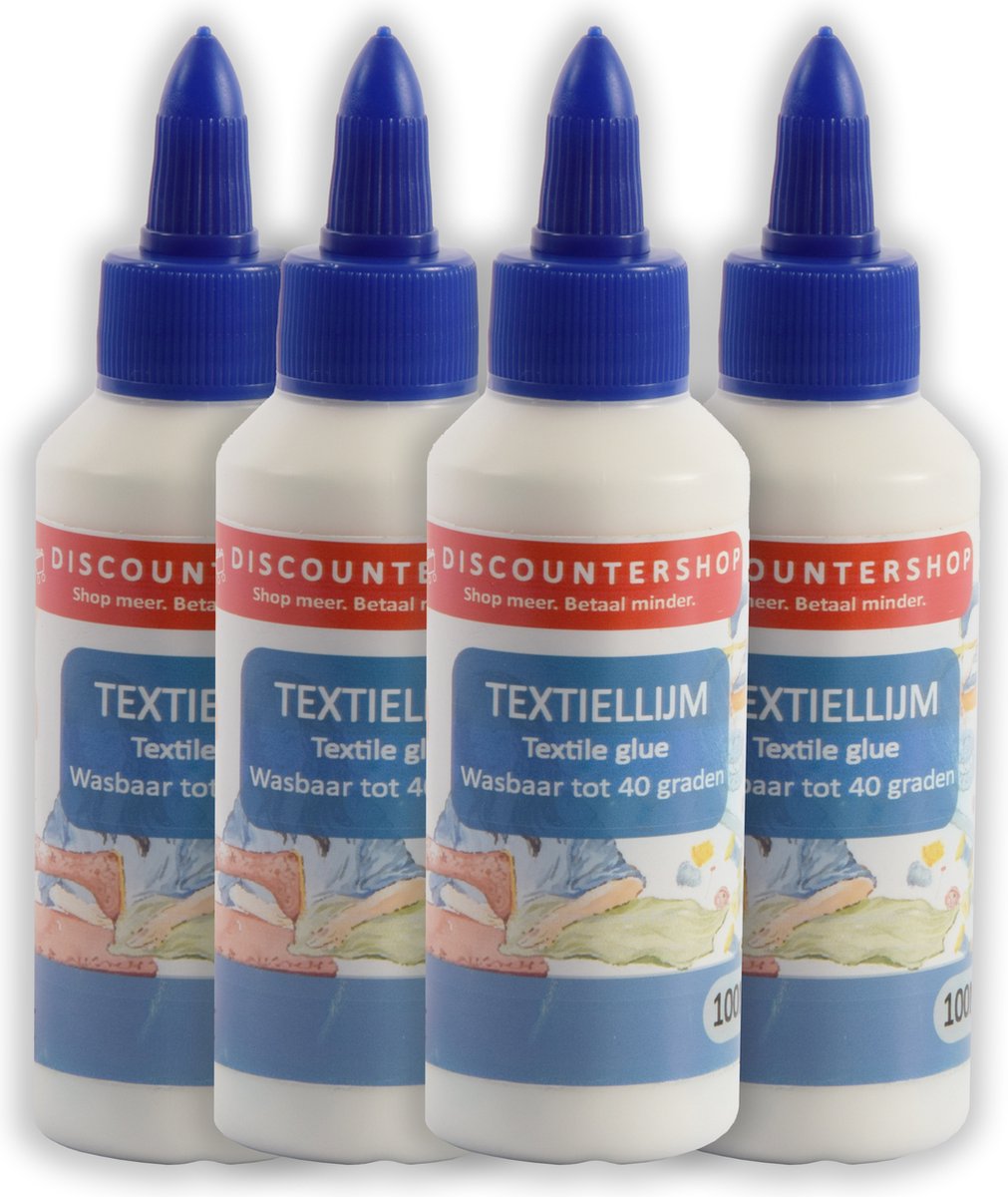 Textiellijm 400ml - 100 Ml Per Tube - 4 Stuks Textiellijm 400 Ml- Textiellijm