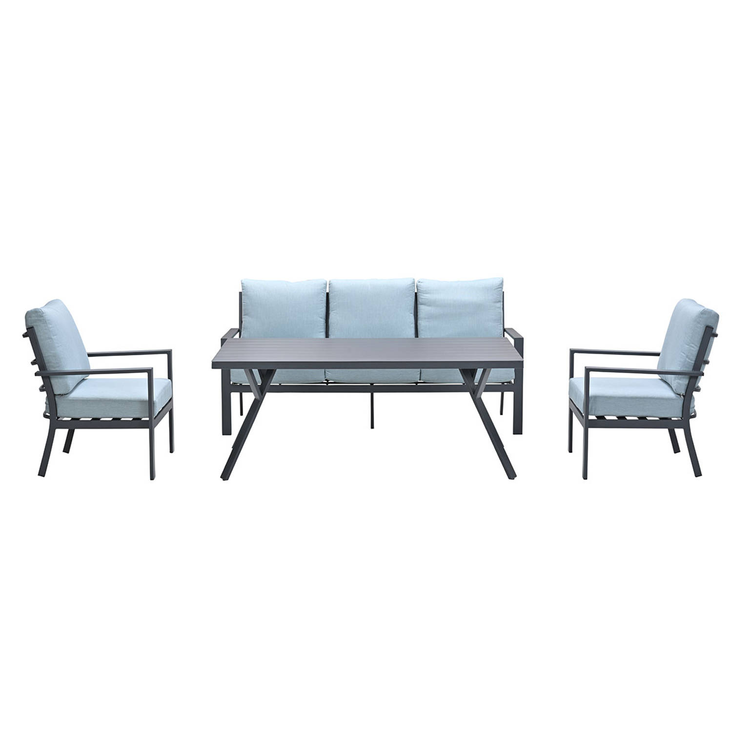 Garden Impressions Senja Lounge Dining Set Stoel-bank 4-delig - Mint - Grijs