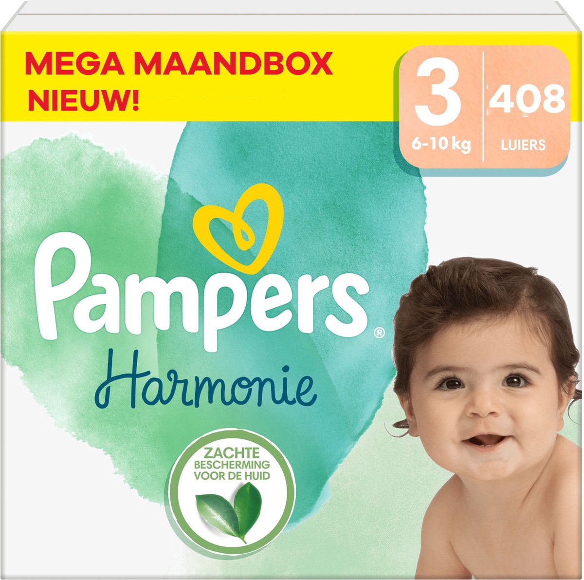 Pampers - Harmonie - Maat 3 - Mega Maandbox - 408 Stuks - 6/10 Kg