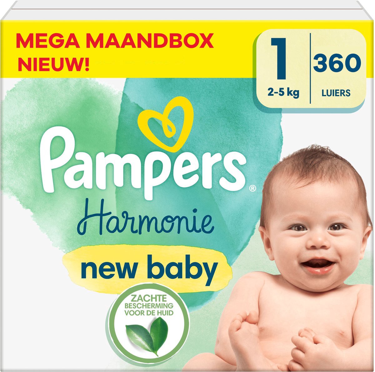 Pampers - Harmonie - Maat 1 - Mega Maandbox - 360 Stuks - 2/5 Kg