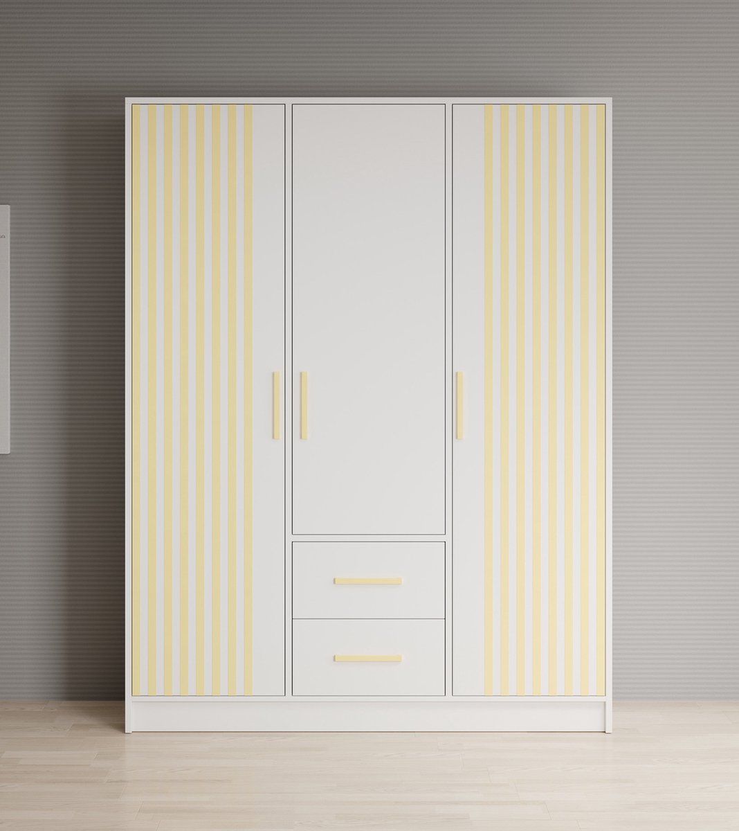 Meubella - Kledingkast Brody 7 - Wit - 153 Cm