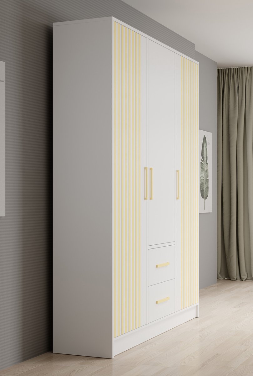 Meubella - Kledingkast Brody 7 - Wit - 153 Cm