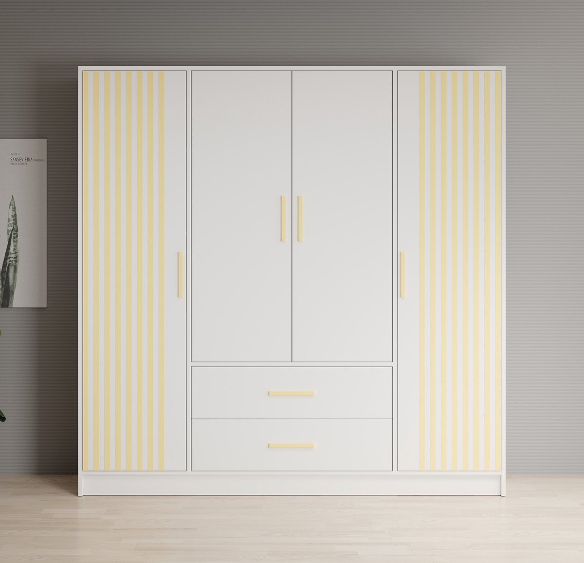 Meubella - Kledingkast Brody 7 - Wit - 201 Cm