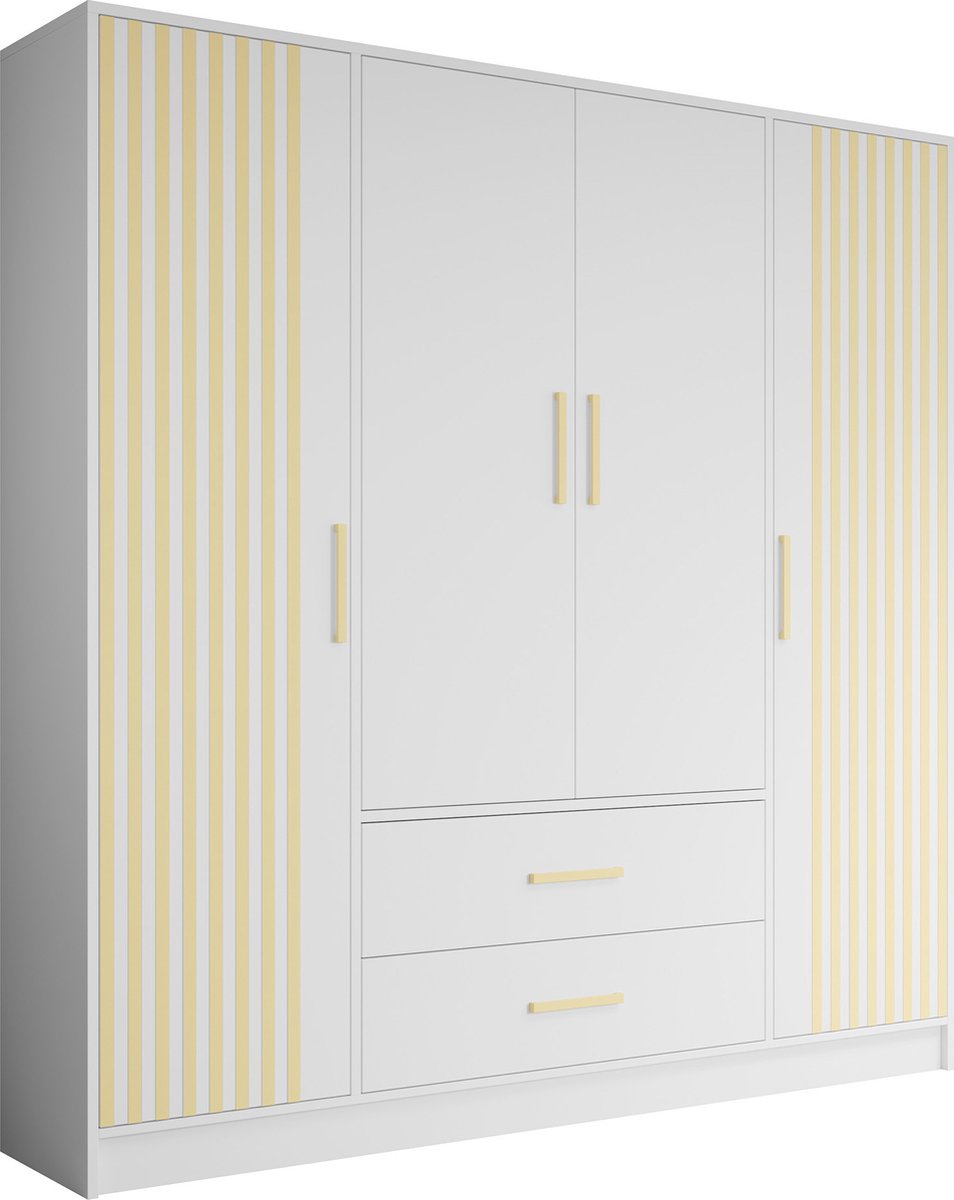 Meubella - Kledingkast Brody 7 - Wit - 201 Cm