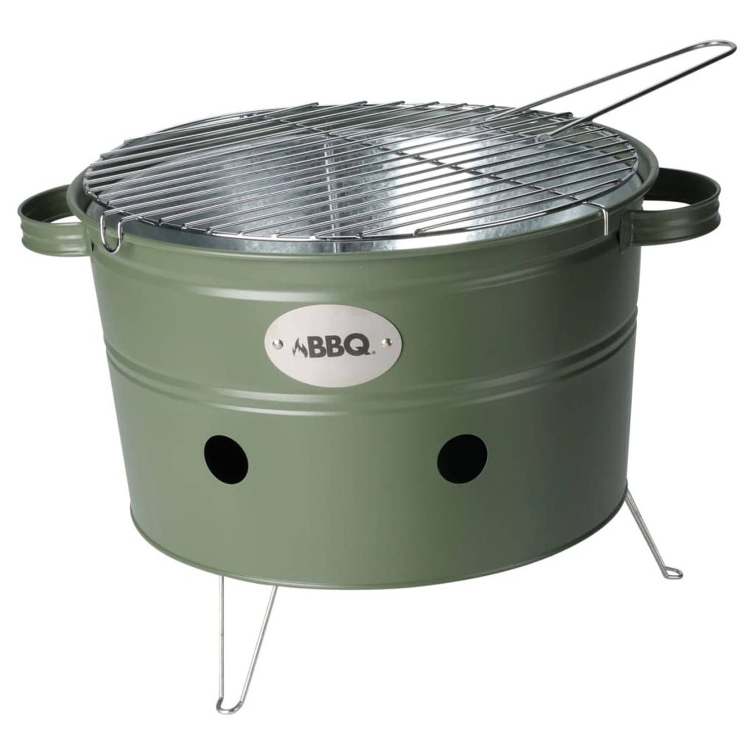 Progarden Barbecue Emmer Met 2 Handvatten 34,5 Cm Matolijf - Groen