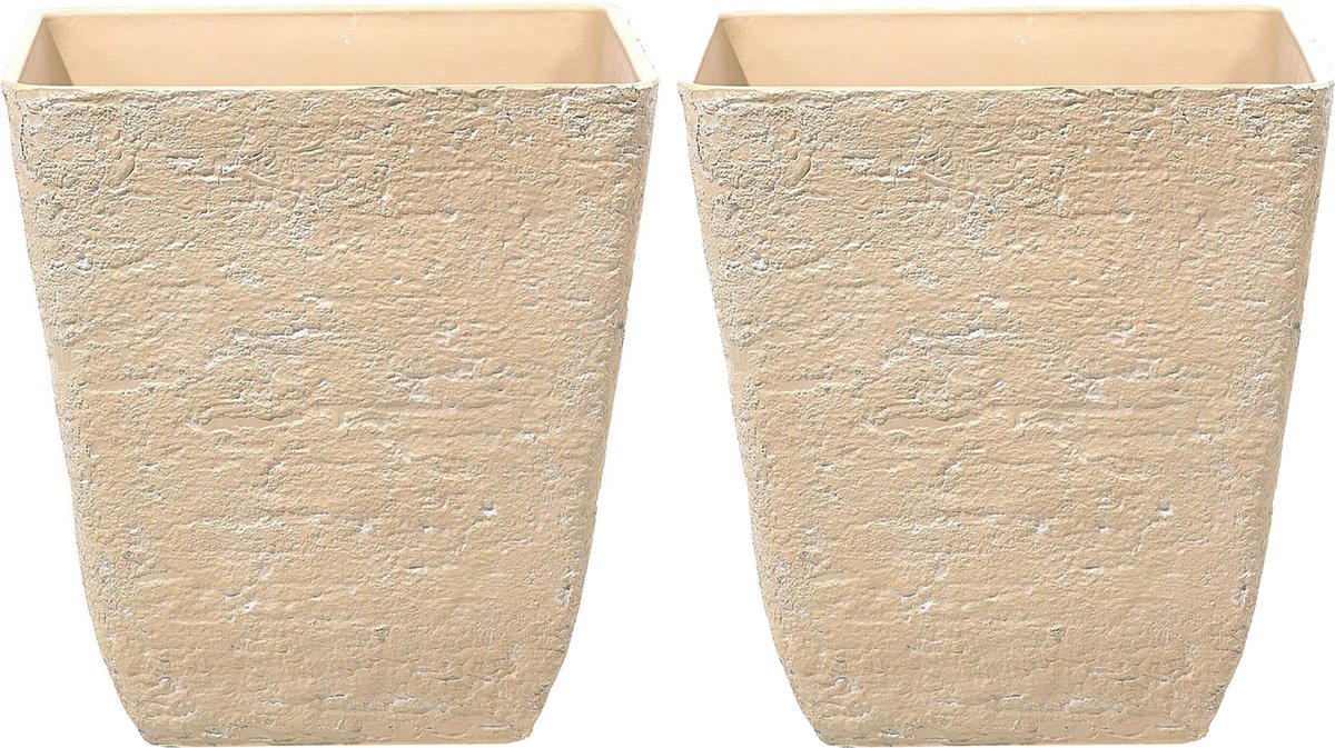 Beliani Delos - Plantenbak Voor Buiten--stenenmix - Beige