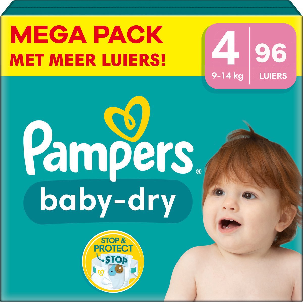 Pampers - Baby Dry - Maat 4 - Mega Pack - 96 Stuks - 9/14 Kg