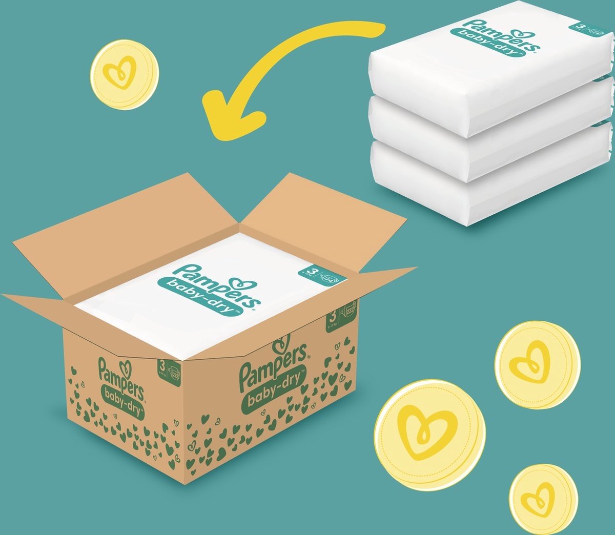 Pampers - Baby Dry - Maat 3 - Mega Pack - 112 Stuks - 6/10 Kg