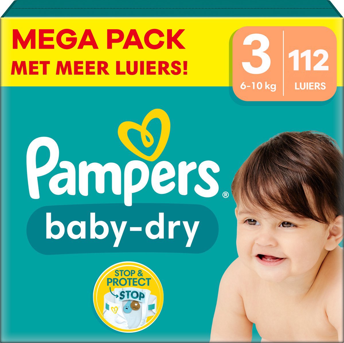 Pampers - Baby Dry - Maat 3 - Mega Pack - 112 Stuks - 6/10 Kg