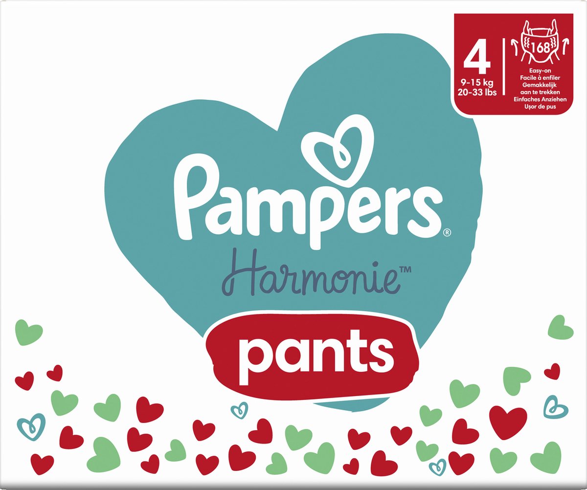 Pampers - Harmonie Pants - Maat 4 - Maandbox - 168 Stuks - 9/15 Kg