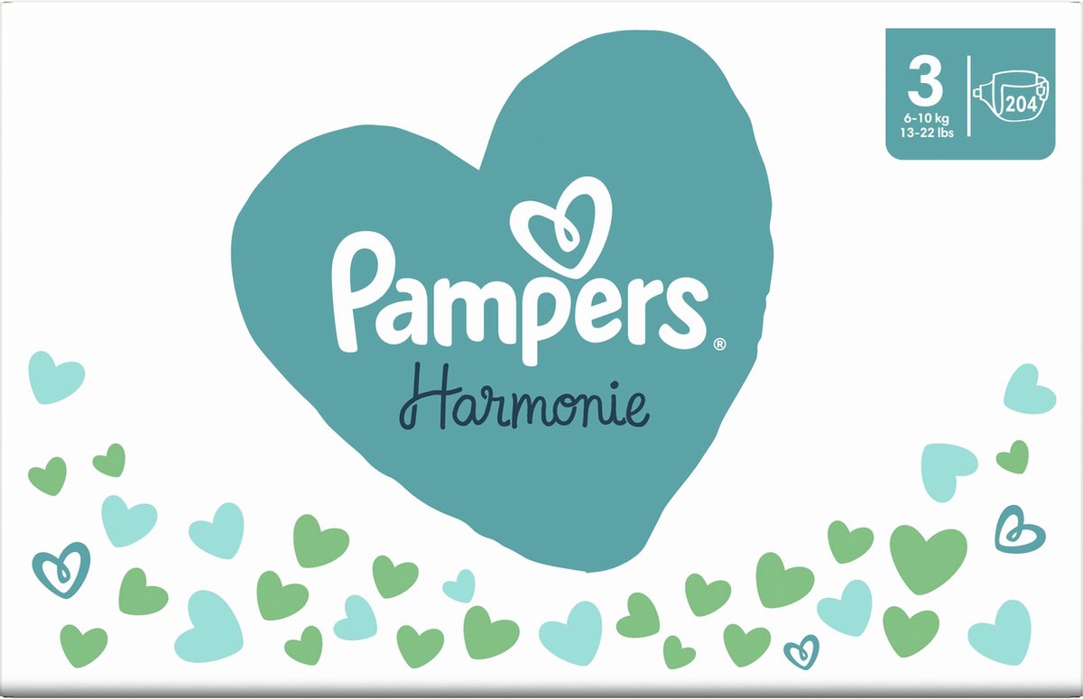 Pampers - Harmonie - Maat 3 - Maandbox - 204 Stuks - 6/10 Kg
