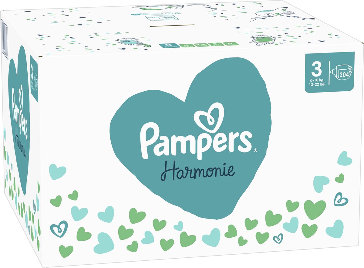 Pampers - Harmonie - Maat 3 - Maandbox - 204 Stuks - 6/10 Kg