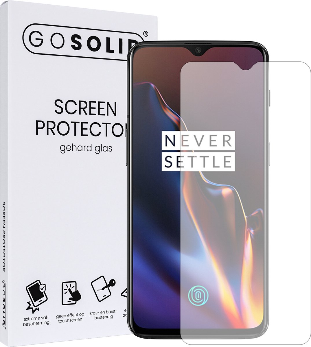 Go Solid! Screenprotector Voor Oneplus 6t Gehard Glas