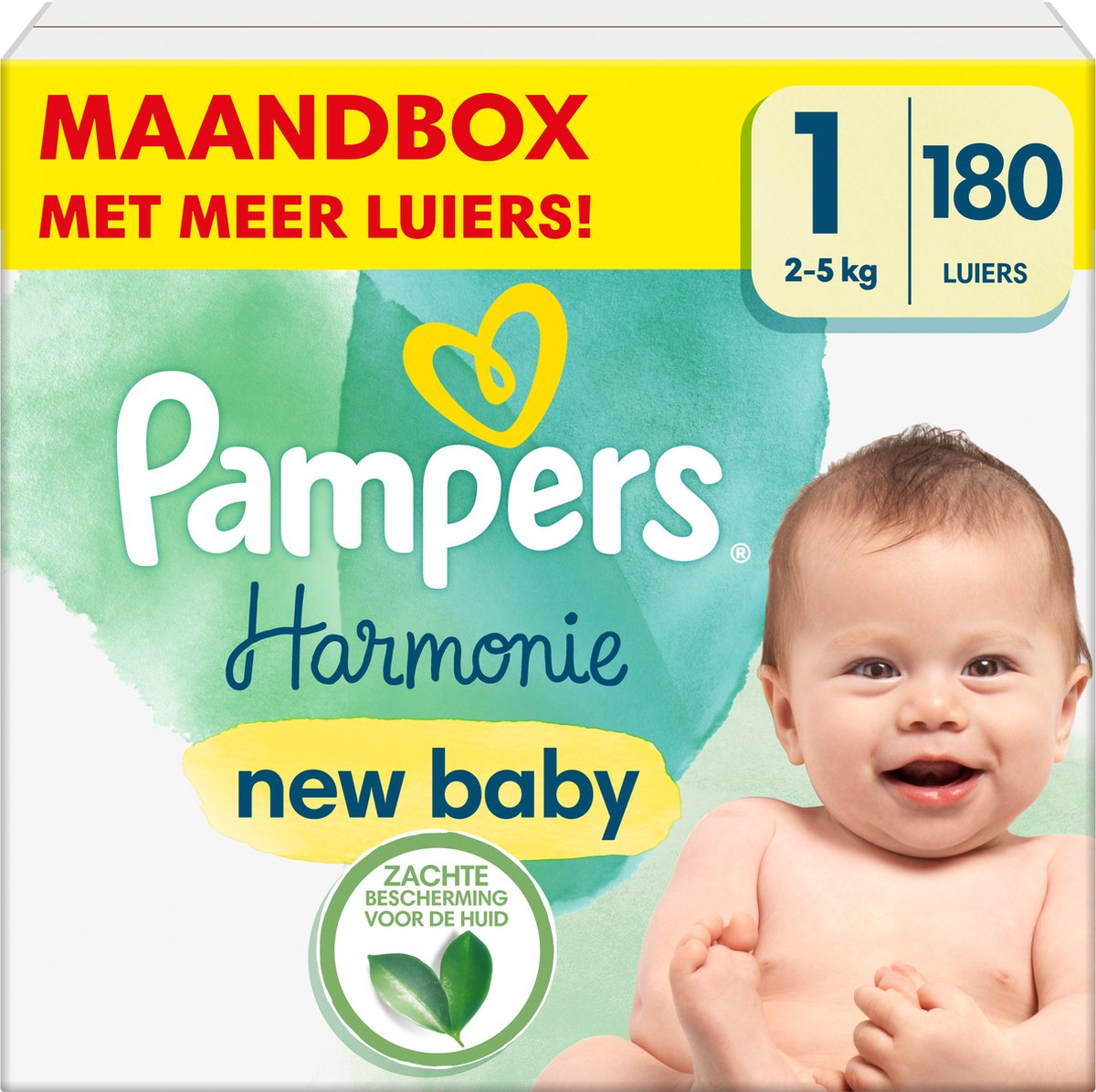 Pampers - Harmonie - Maat 1 - Maandbox - 180 Stuks - 2/5 Kg