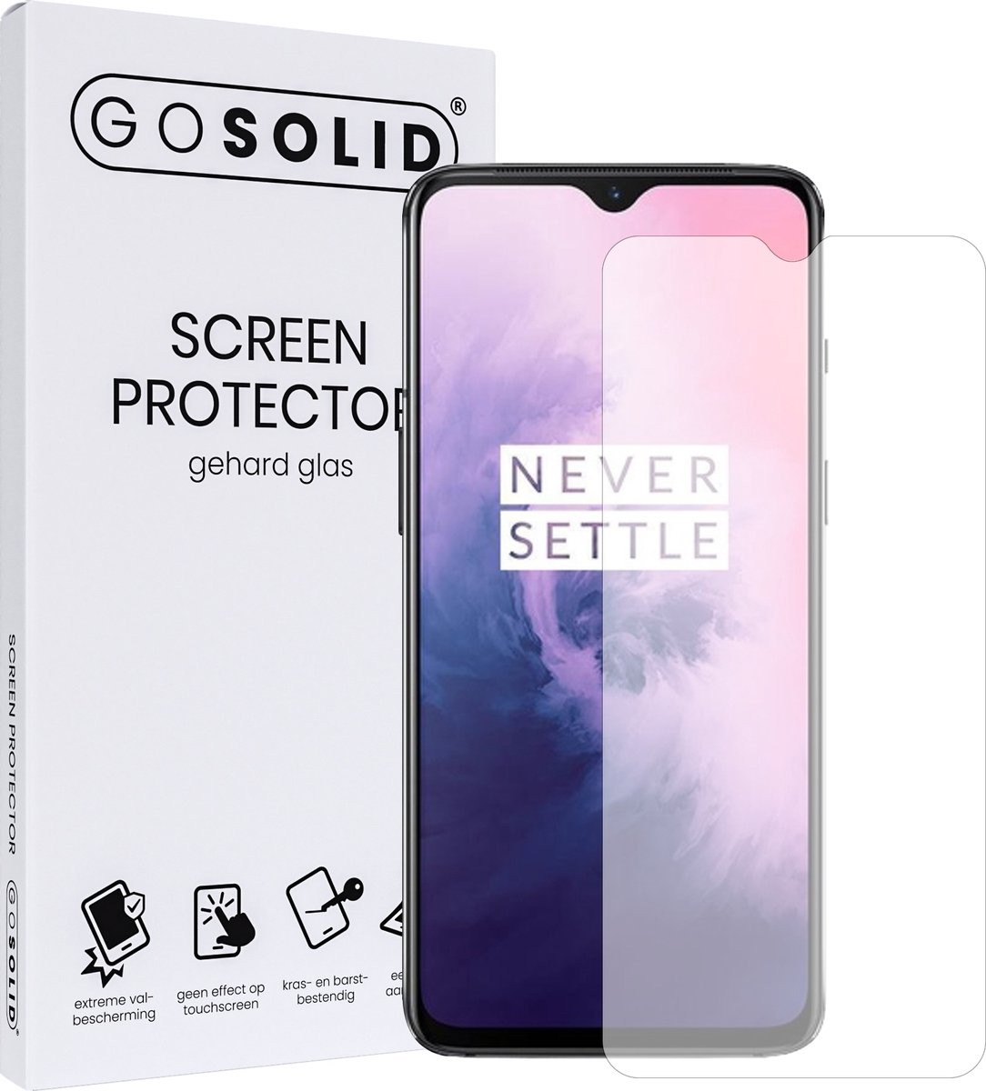 Go Solid! Screenprotector Voor Oneplus 7t Gehard Glas