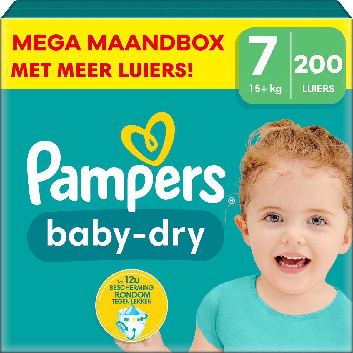 Pampers - Baby Dry - Maat 7 - Mega Maandbox - 200 Stuks - 15+ Kg