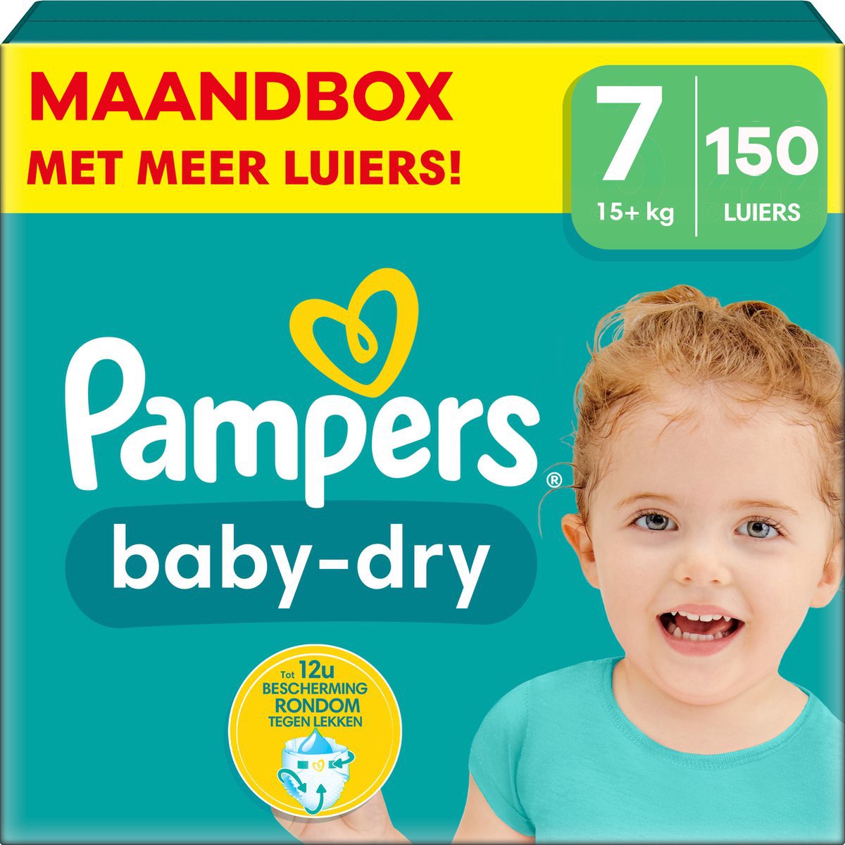 Pampers - Baby Dry - Maat 7 - Maandbox - 150 Stuks - 15+ Kg