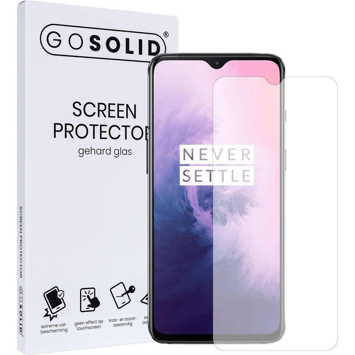 Go Solid! Screenprotector Voor Oneplus 7 Gehard Glas