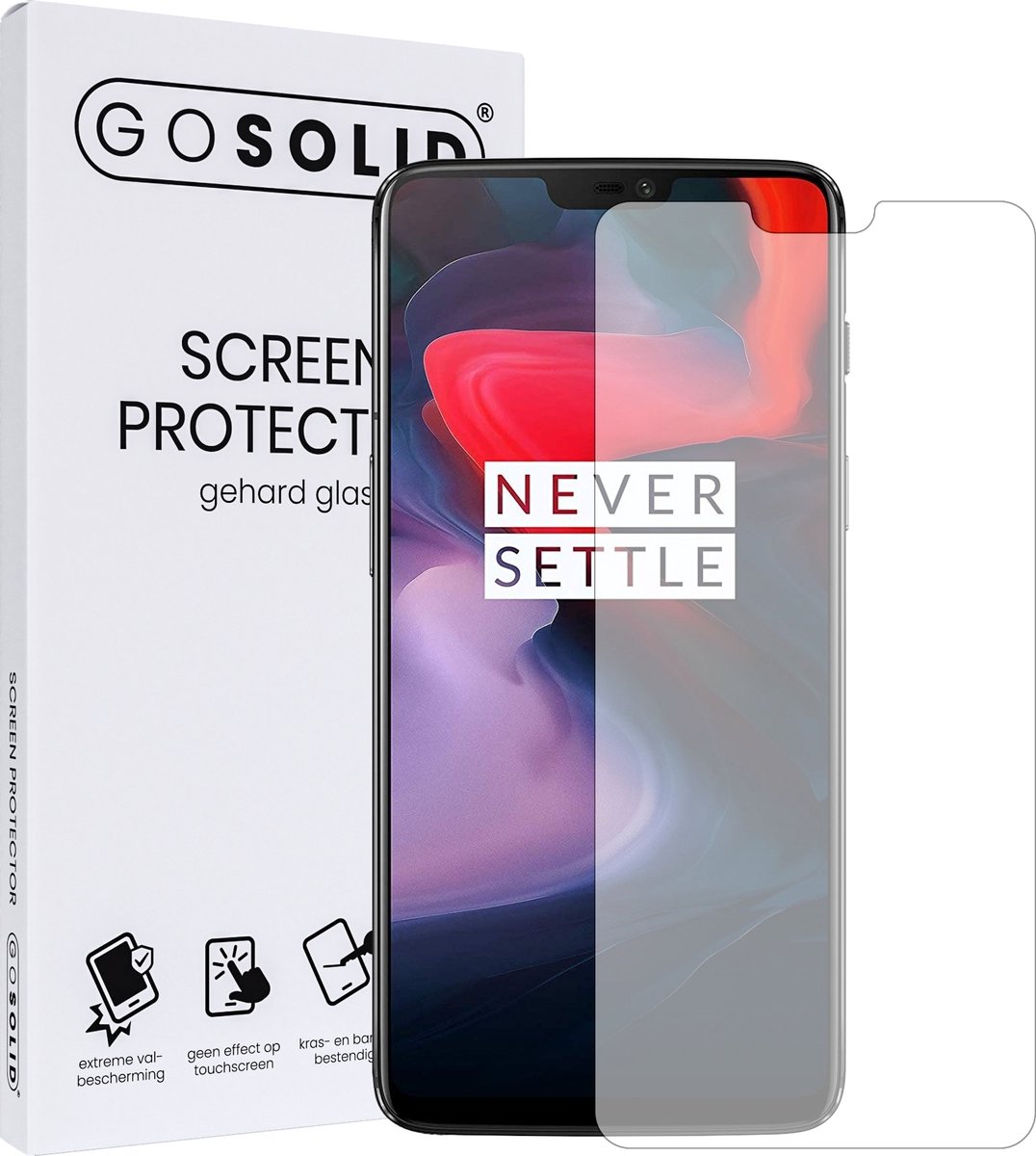 Go Solid! Screenprotector Voor Oneplus 6 Gehard Glas