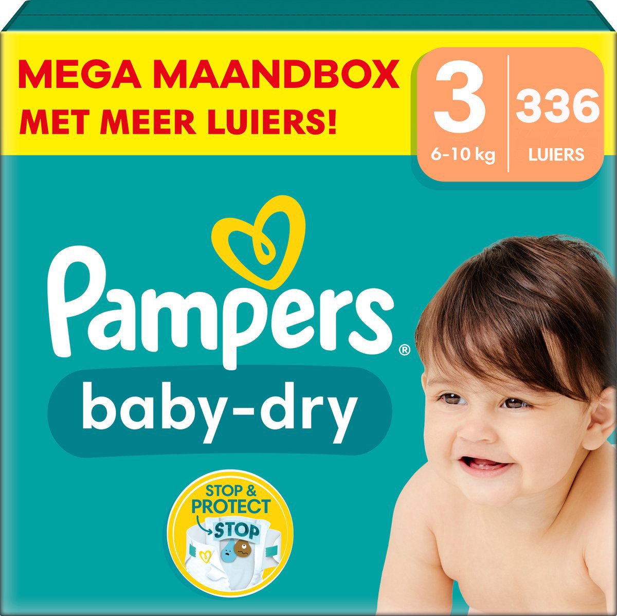 Pampers - Baby Dry - Maat 3 - Mega Maandbox - 336 Stuks - 6/10 Kg