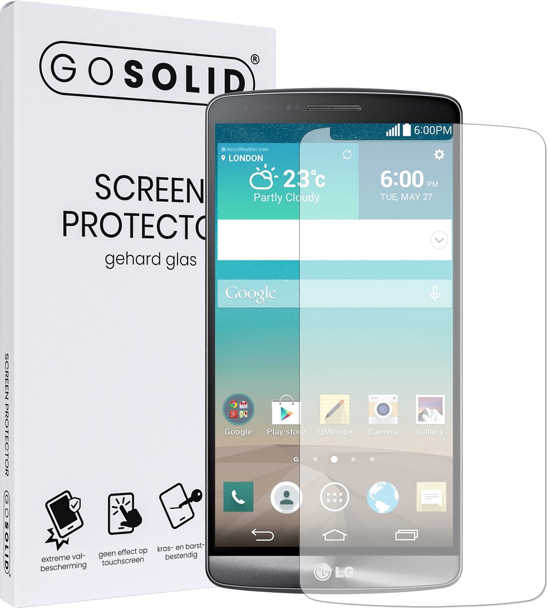 Go Solid! Screenprotector Voor Lg G3 Gehard Glas