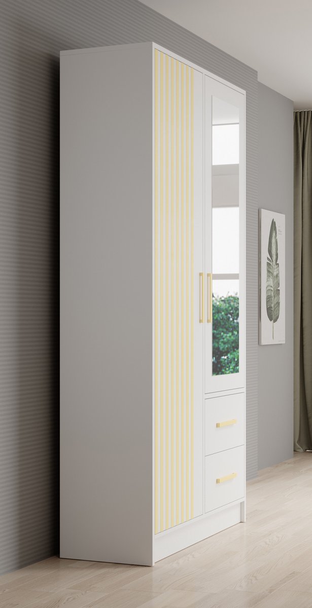 Meubella - Kledingkast Brody 6 - Wit - 103 Cm