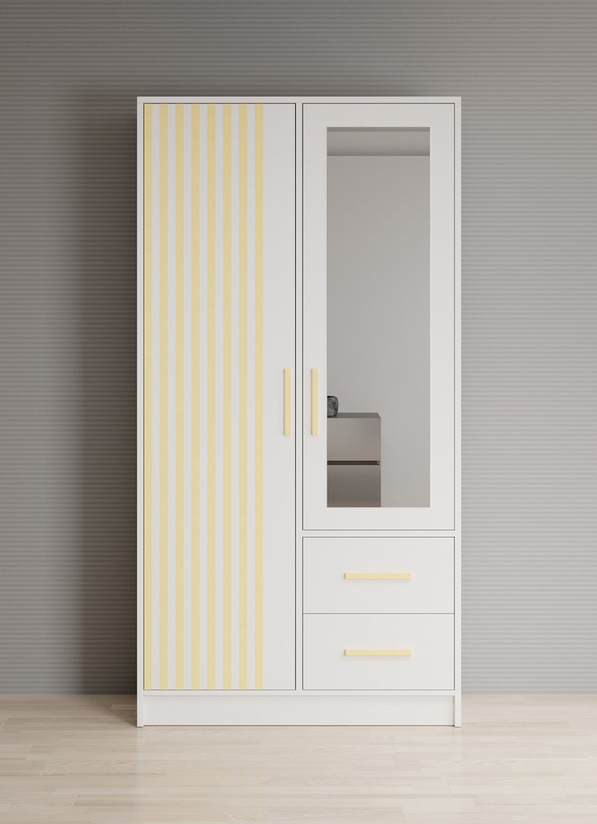 Meubella - Kledingkast Brody 6 - Wit - 103 Cm