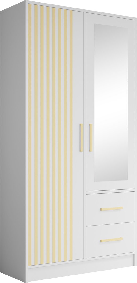 Meubella - Kledingkast Brody 6 - Wit - 103 Cm