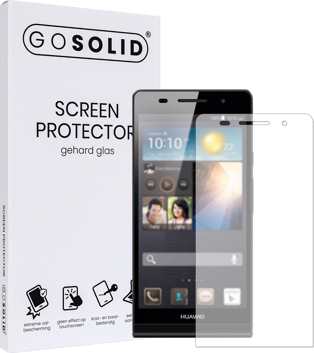 Go Solid! Huawei Ascend P6 Screenprotector Gehard Glas