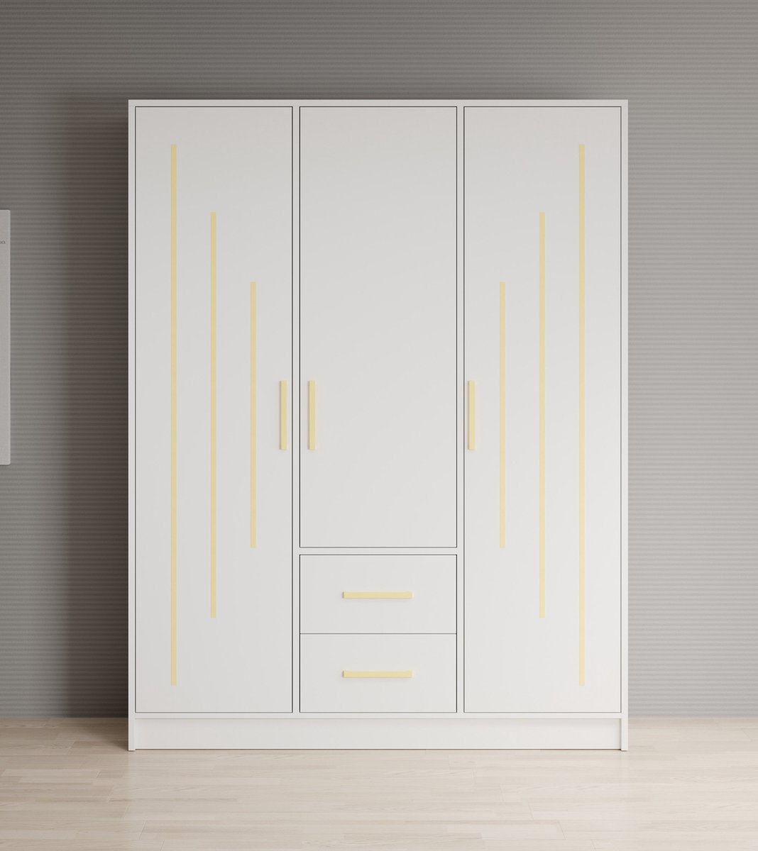 Meubella - Kledingkast Brody 5 - Wit - 153 Cm