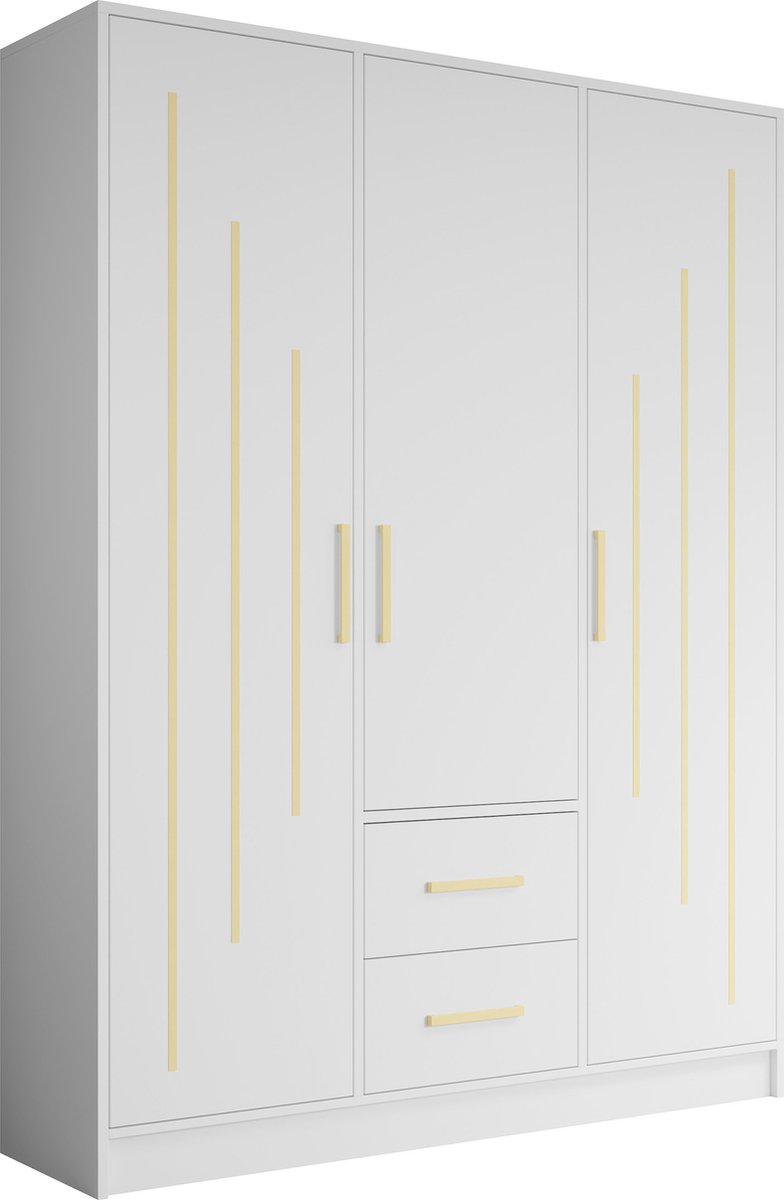 Meubella - Kledingkast Brody 5 - Wit - 153 Cm