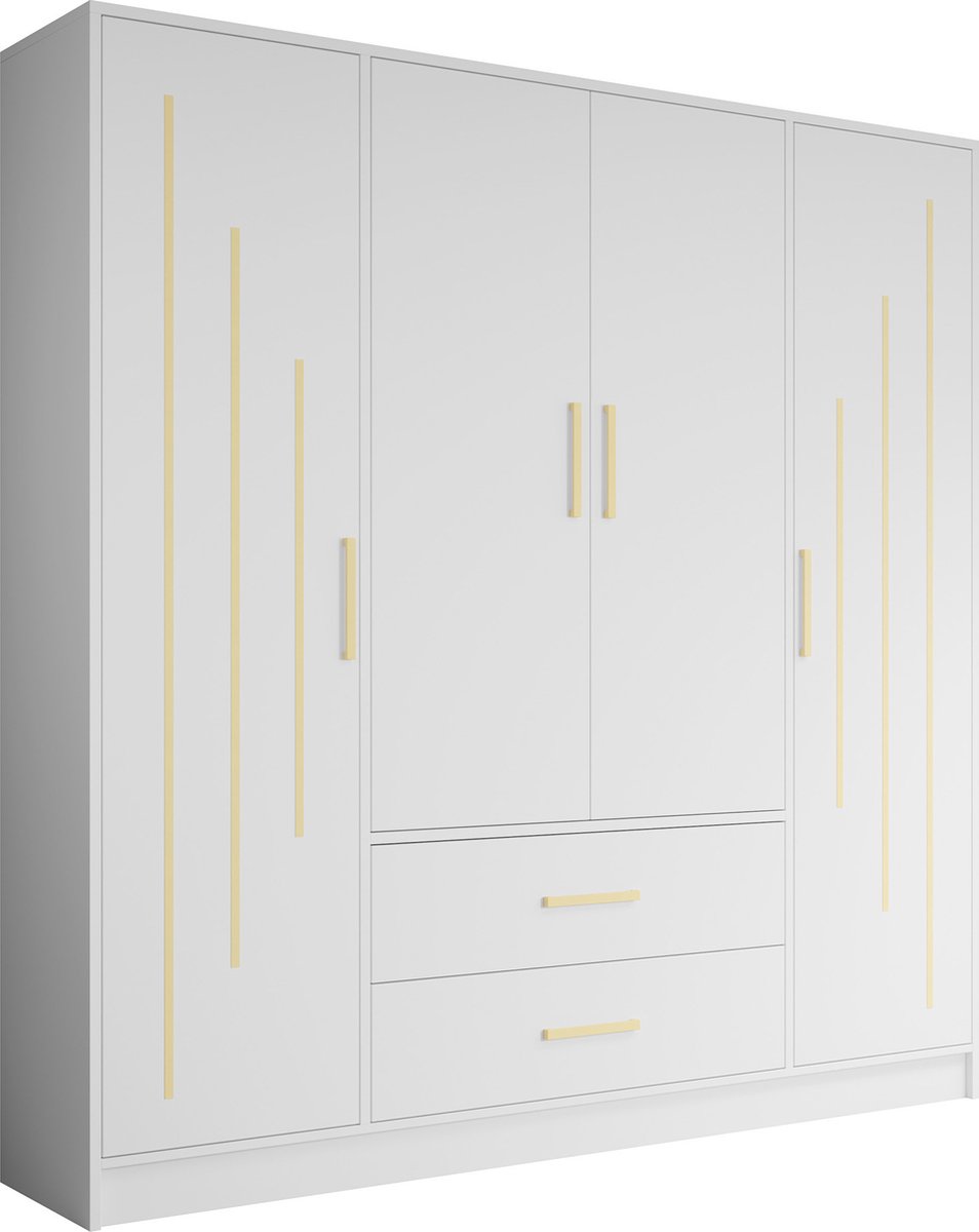 Meubella - Kledingkast Brody 5 - Wit - 201 Cm