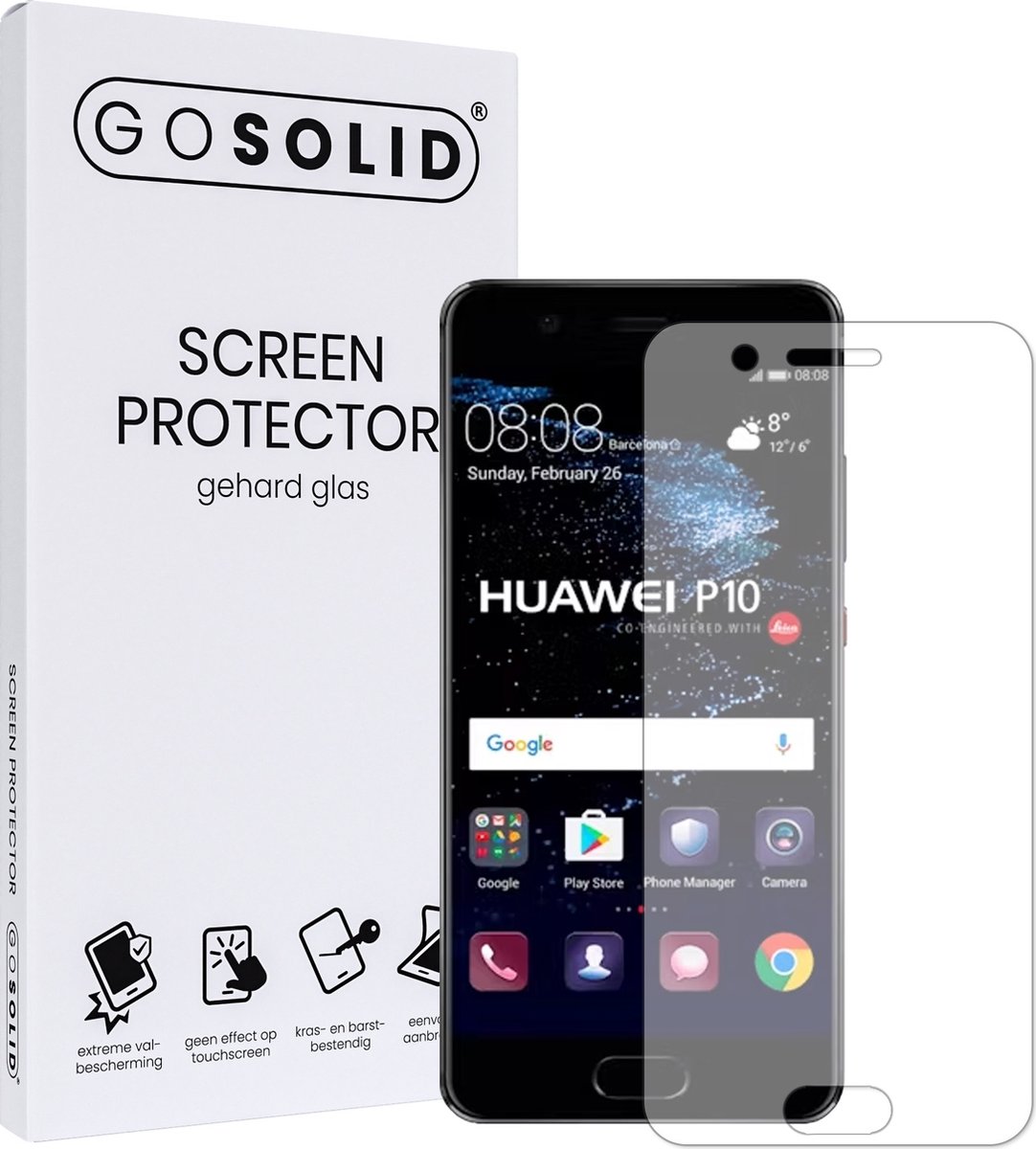 Go Solid! Screenprotector Voor Huawei P10 Plus Gehard Glas